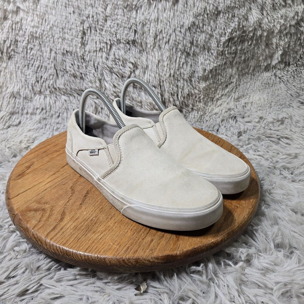 Vans Low Top Retro White Canvas Sneaker Womens Size 8 UK 5.5 EU 38.5 Low Tops
